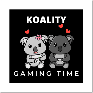 Koalified Koality Gaming Time Cute Koala Valentine Pun Posters and Art